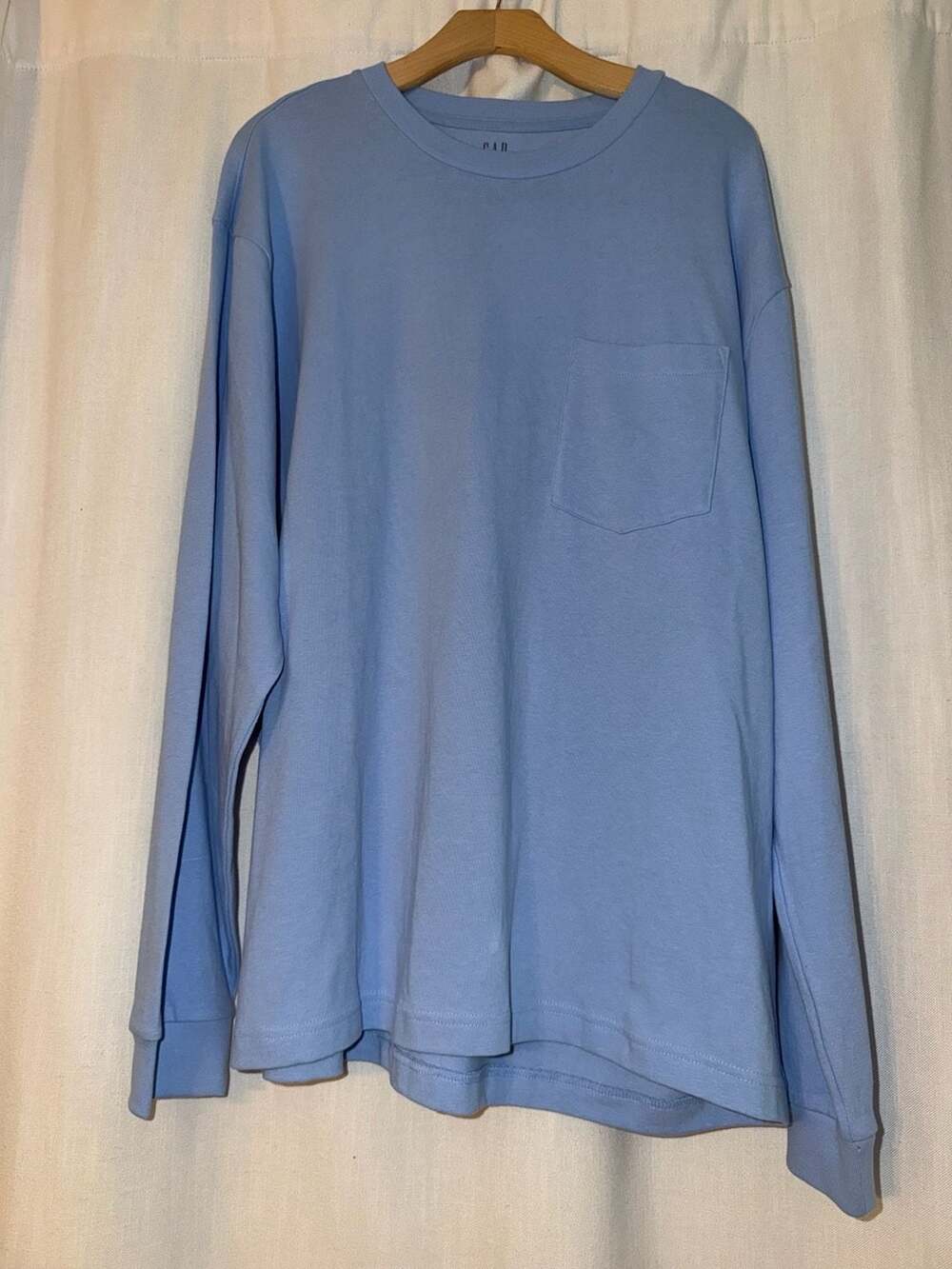 Gap Long Sleeve Pocket T-Shirt Light Blue XL